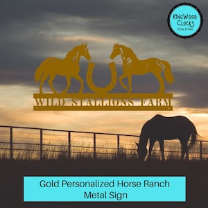Custom Horse Ranch Metal Sign, Personalized Gate Entry Plaque, Horse ...