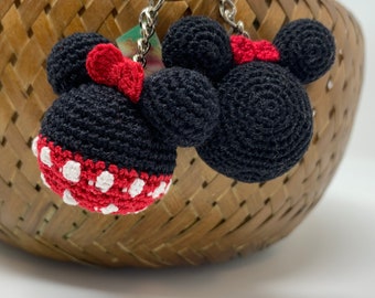 Disney Keychains | Minnie Mouse Keychain | Hand-Crochet | Amigurumi | Micro Crochet