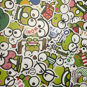 Cute Green Frog | RANDOM Pack of 6 | Mystery Pack | Waterproof | Glossy