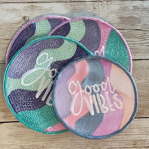 Good Vibes Patch | Iron-On Patch | Sew-On Patch | Embroidery Patch | Colorful | Unique Gift