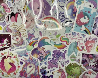 Unicorn Stickers | RANDOM Pack of 6 | Mystery Pack | Waterproof | Glossy