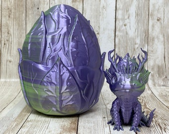 Leaf Baby Dragon | Egg and Dragon | Articulated Toy | 3d printed