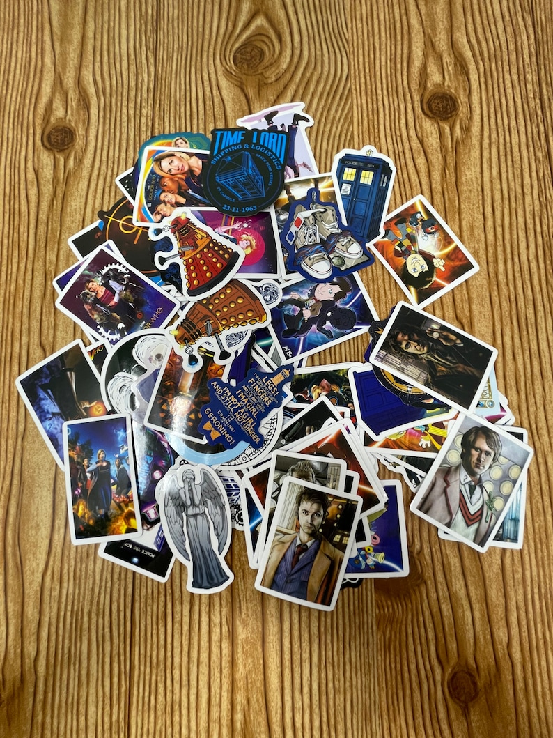 Doctor Who Stickers RANDOM Pack of 6 Mystery Pack Waterproof Glossy image 1