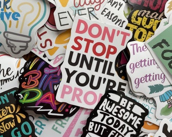 Funny and Motivational Stickers | Pack of 6 RANDOM | Waterproof | Glossy