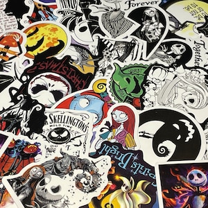 Nightmare Before Christmas Stickers | RANDOM Pack of 6 | Mystery Pack | Waterproof | Glossy | Disney