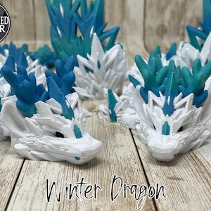 Winter Dragon | Ice Dragon | 3d printed | Figurine | Articulated Toy | Gift Idea