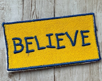 Soccer Coach TV Show Patch, Believe, Iron-On or Sew-On, Embroidery