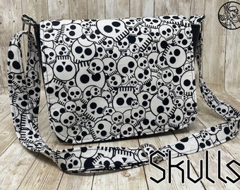 Skulls Purse | Mini Messenger Bag | Cross-body purse