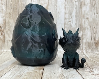 Stone Baby Dragon | Egg and Dragon | Articulated Toy | 3d printed