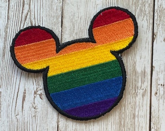 Rainbow Mickey Patch | Iron-On Patch | Sew-On Patch | Embroidery Patch | Pride | Disney