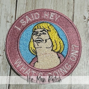 He-Man Patch, Funny, Masters of the Universe, Iron-On or Sew-On, Embroidered