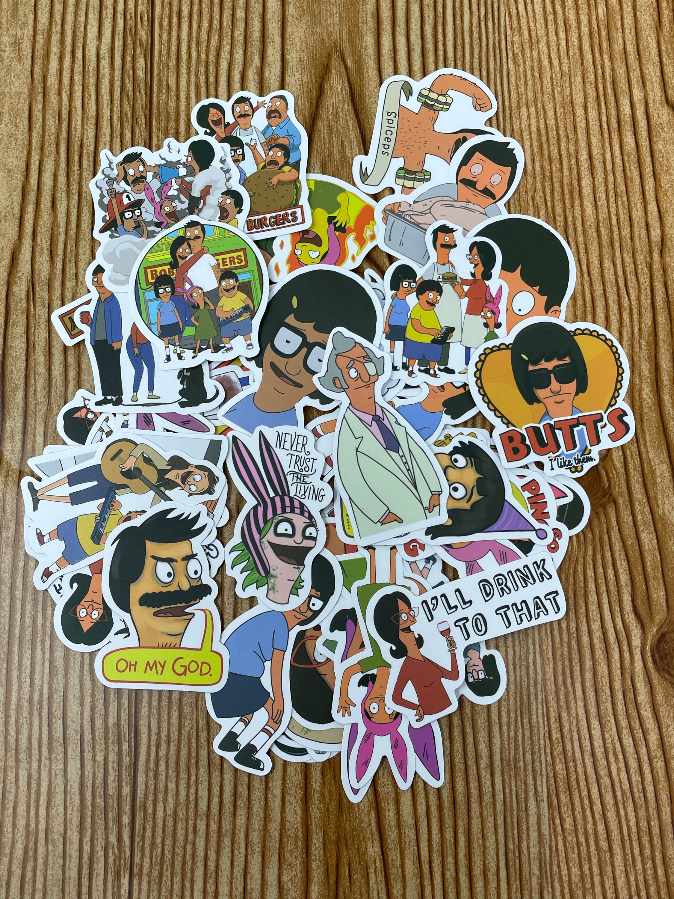 Bobs Burgers Stickers // RANDOM Pack of 6 // Waterproof // - Etsy