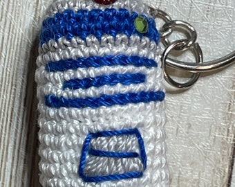 R2D2 Keychain | Droid Keychain | Hand-Crochet | Micro Crochet