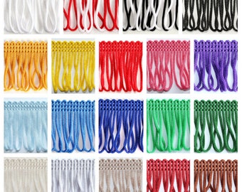 White Fringe Trim Looped 70mm X The Meter Rayon/Polyester White Fringe Trim Looped 70mm X The Meter Rayon/Polyester