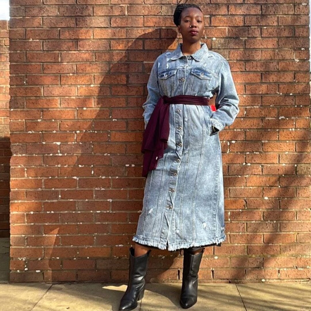Women's Denim Maxi Jacket Hebrew Israelite Clothing Etsy