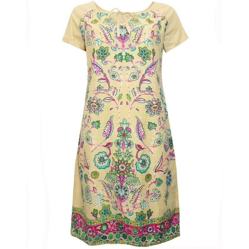 Toffee Printed Midi Shift Fringed Dress with Fringes for Shorter Sisters Womens Hebrew Israelite Clothing Modest Apparel 12 Tribes Garment