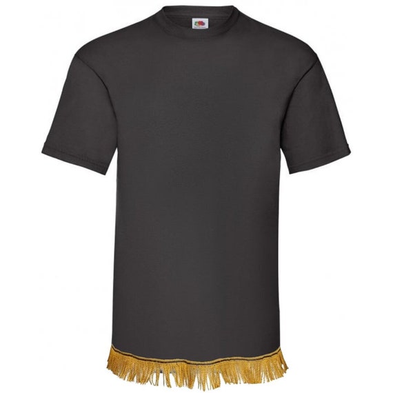 Men's Plain Short Sleeve Fringed T-Shirt with Fringes Hebrew Israelite Clothing 15 Colours Available