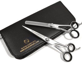 Professional Hairdressing Scissors Barber Salon Haircutting Thinning Shears 6" Silver with Free Case