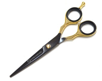 Professional Hairdressing Scissors Barber Salon Haircutting Shears 6" Gold/Black