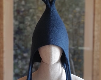 Elf Gnome Clown Costume, Festival Felt Hat, Clown  cap, Sauna hat, Fairy hat, Gnome Hat, Felted Fantasy Headwear, LARP