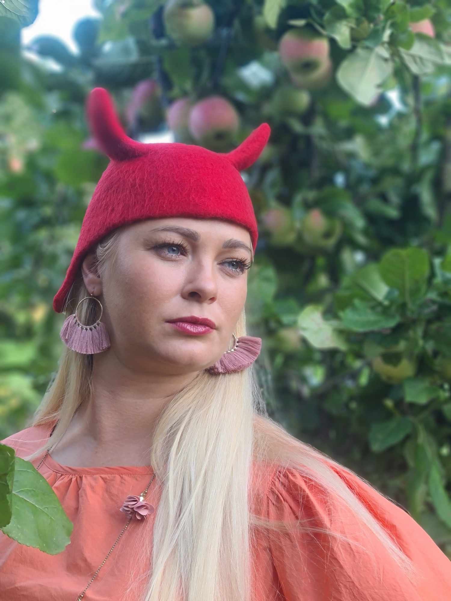 Kichka Hat and Medieval Kika Helmel is Costume Hat, Horns Cap, Ears Hat