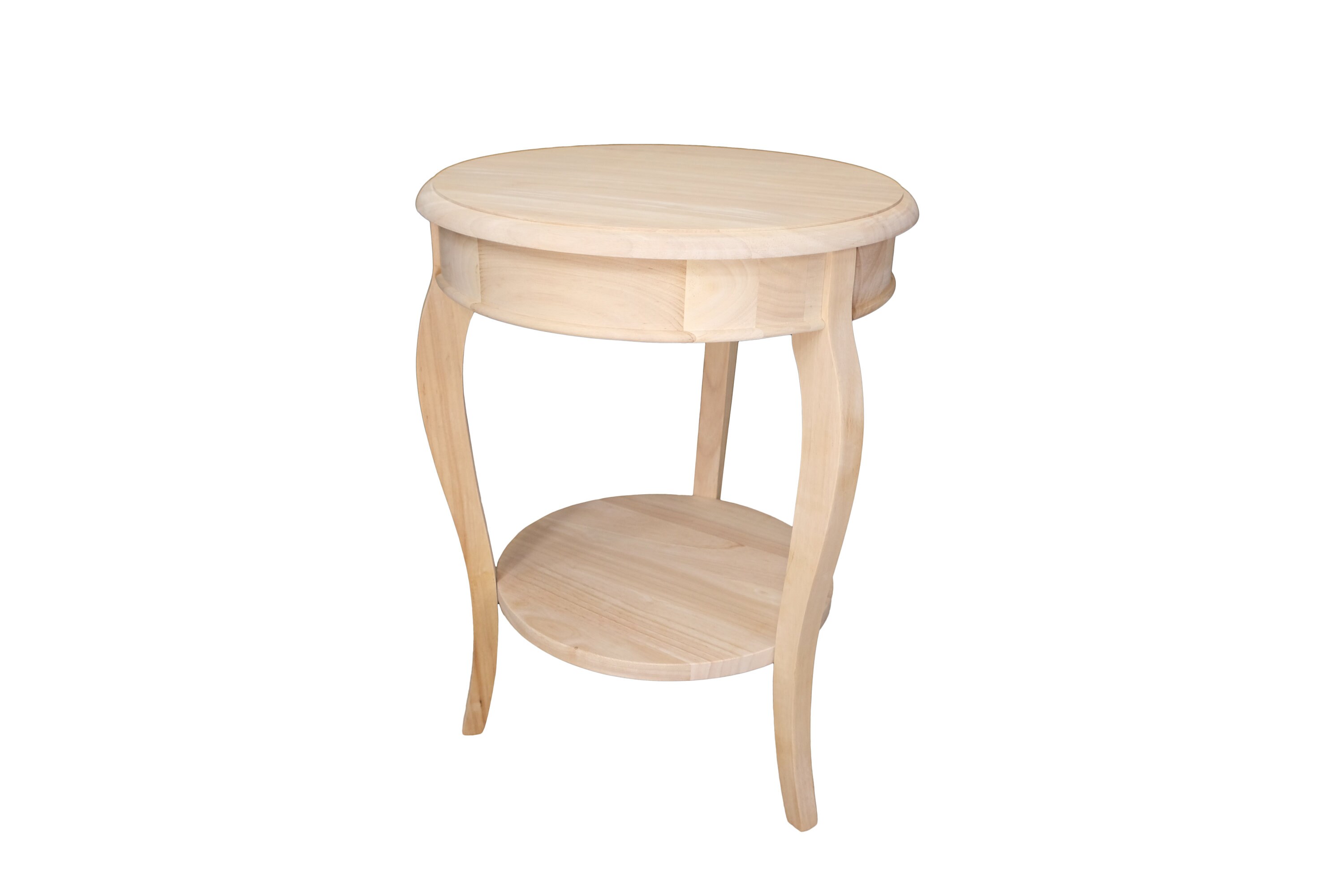 Round End Table Wood Unfinished Etsy