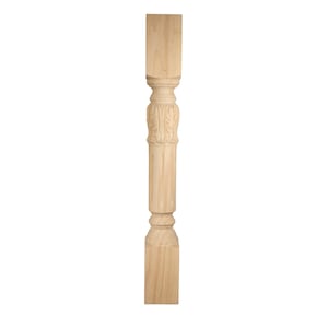 BingLTD - 36 Inch x 5 Inch Rubberwood Unfinished Hardwood Post (K31500-FA-RW)