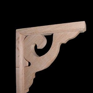 BingLTD - 7 Inch Red Oak Scroll Shelf Bracket (BRK7S-OAK-UNF)