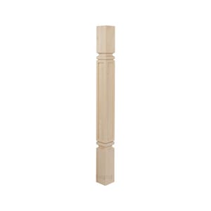 BingLTD - 36 Inch x 3 Inch Unfinished Hardwood Island Table Leg Post - 1 PC (K22300-FW)