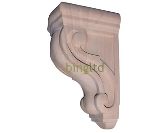 BingLTD - 9 5/8" Corbel Traditional Solid Rubberwood Bracket - 1 PC (C-WC13-RW)