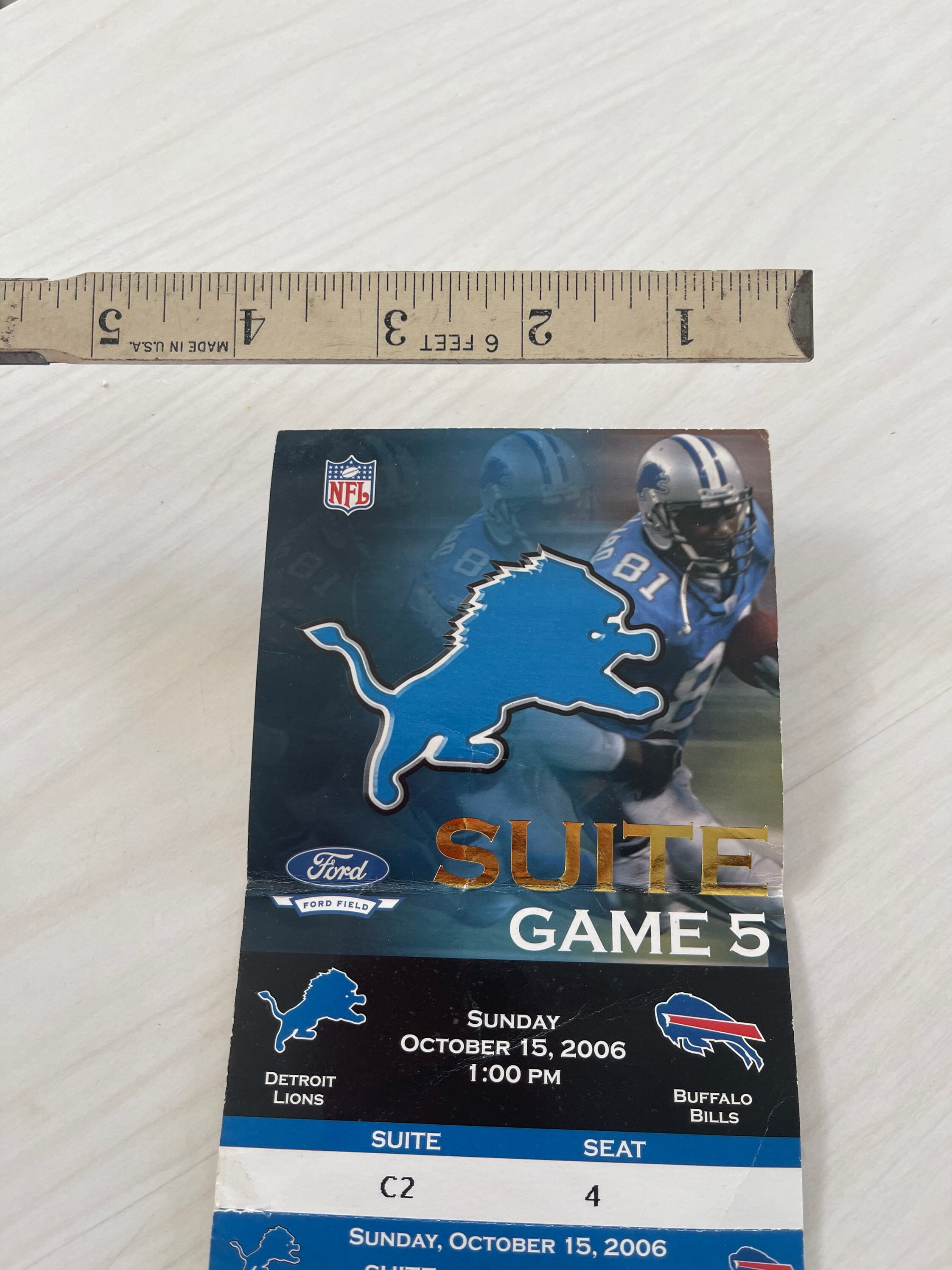 Detroit lions football ticket stub suite juego 5 octubre 15 Etsy
