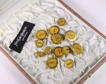 YVES SAINT LAURENT Vintage Gold Button Logo Price for 1 Button