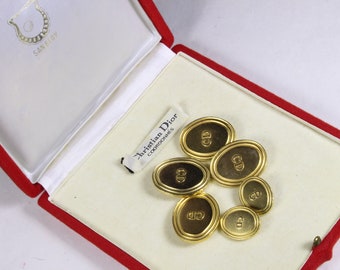 Vintage Christian Dior Button: Gold & Black Enamel CD, 2.2 Cm - Etsy