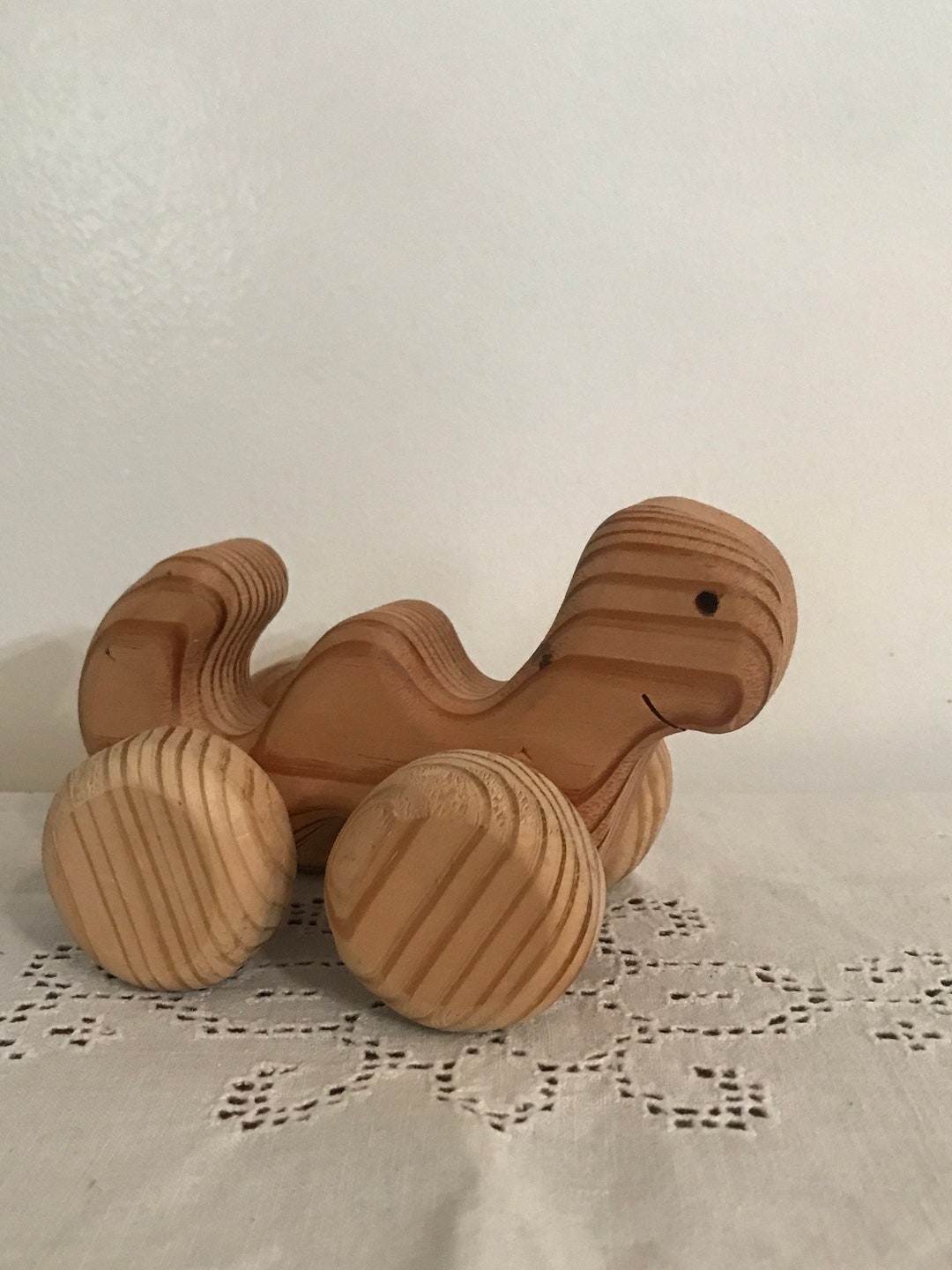 Waldorf Montessori Wooden Worm on Wheels Etsy