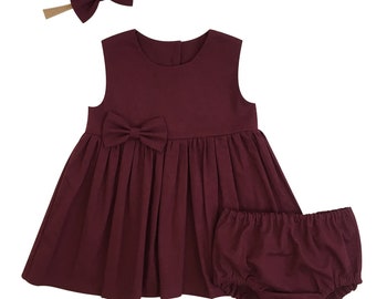 Burgundy Dress, Burgundy flower girl, sleeveless dress, toddler dress, girls dresses, fall outfit, flower girl dress, special occasion dress
