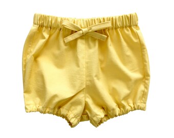 Yellow Bloomers for baby girl, Spring outfit for toddler girl