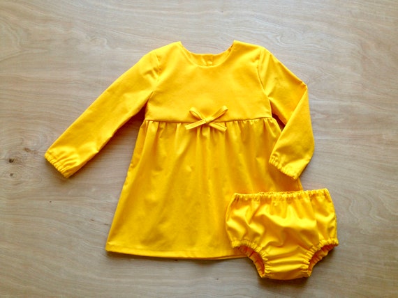girls long sleeve yellow dress