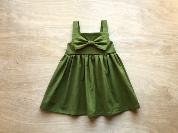 girls olive green dress