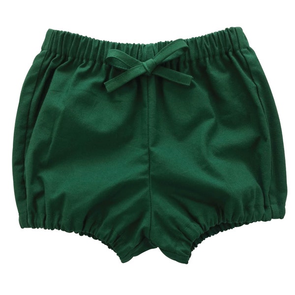 Green Baby Bloomers, Toddler Bummies, Baby Shorts and Shorties