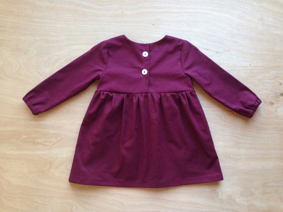 burgundy baby dress