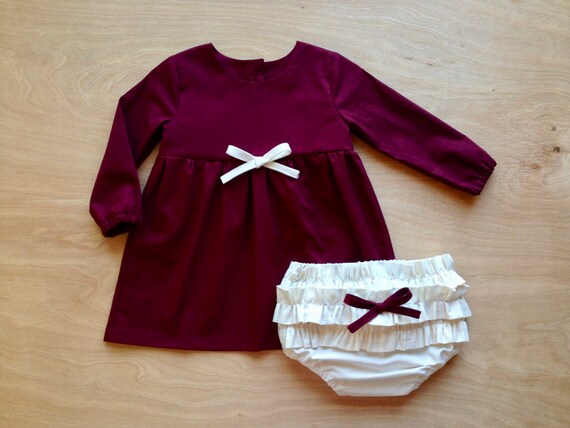 infant burgundy dress