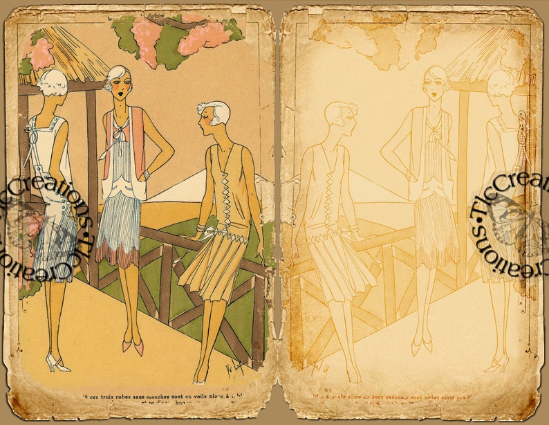 Printable Junk Journal Kit Journal Papers Journal Cards Vintage French Fashion Ephemera