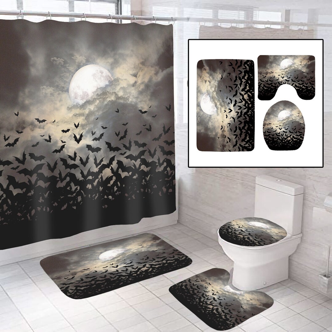 Bats Bathroom 4pc Set Etsy