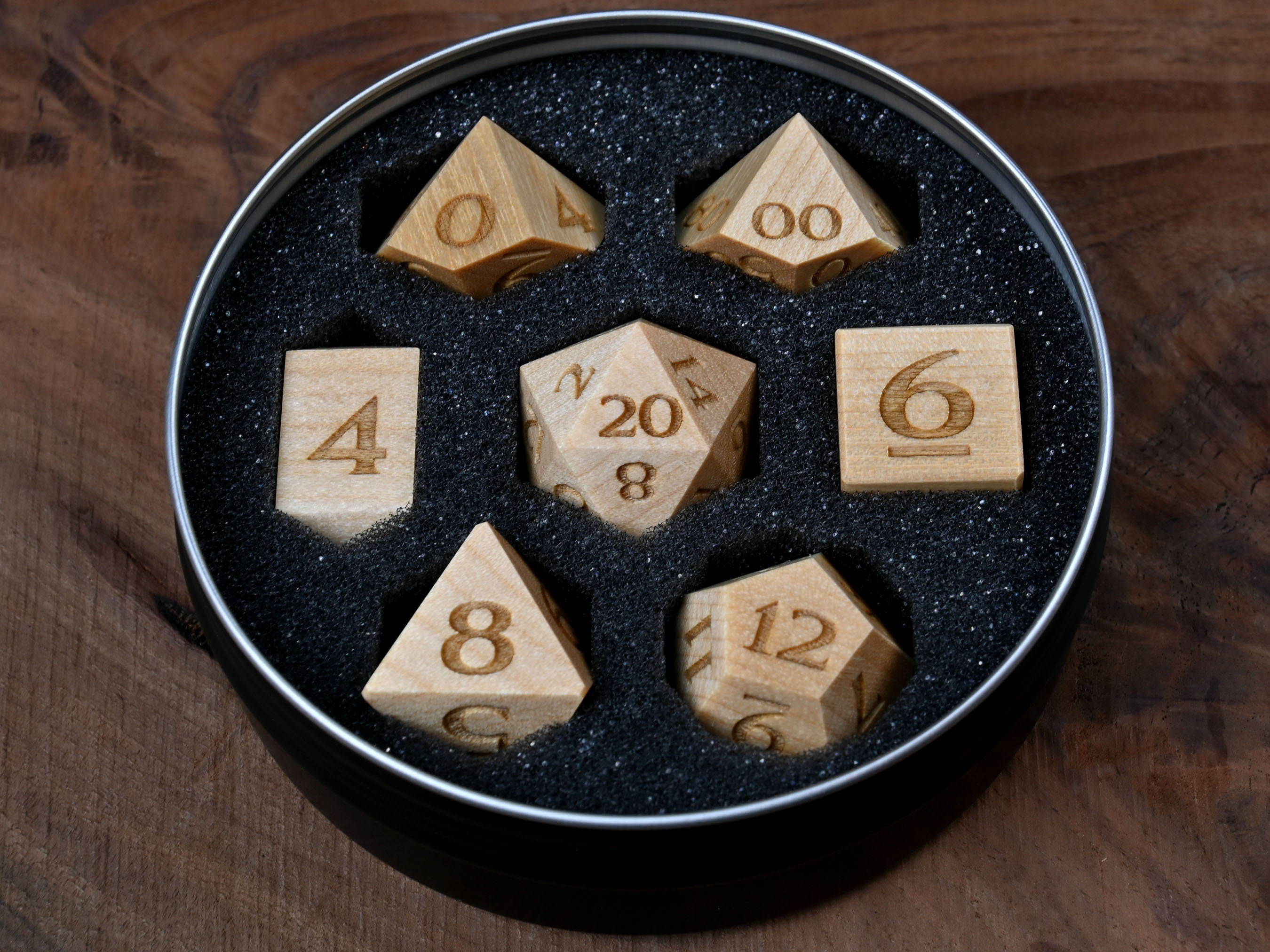 Birch Wood Dice D&D Rpg Delver's Wooden Dice Set Etsy UK