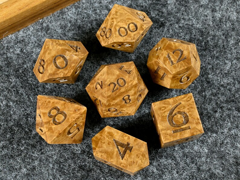 Brown Mallee Burl Dice Wooden Dice Set D&D Rpg Etsy Canada