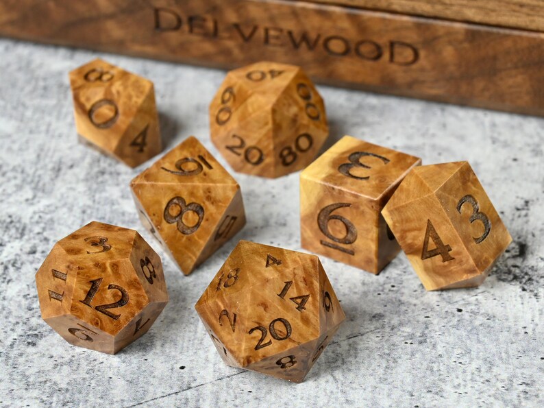 Brown Mallee Burl Dice Wooden Dice Set D&D Rpg Etsy Canada