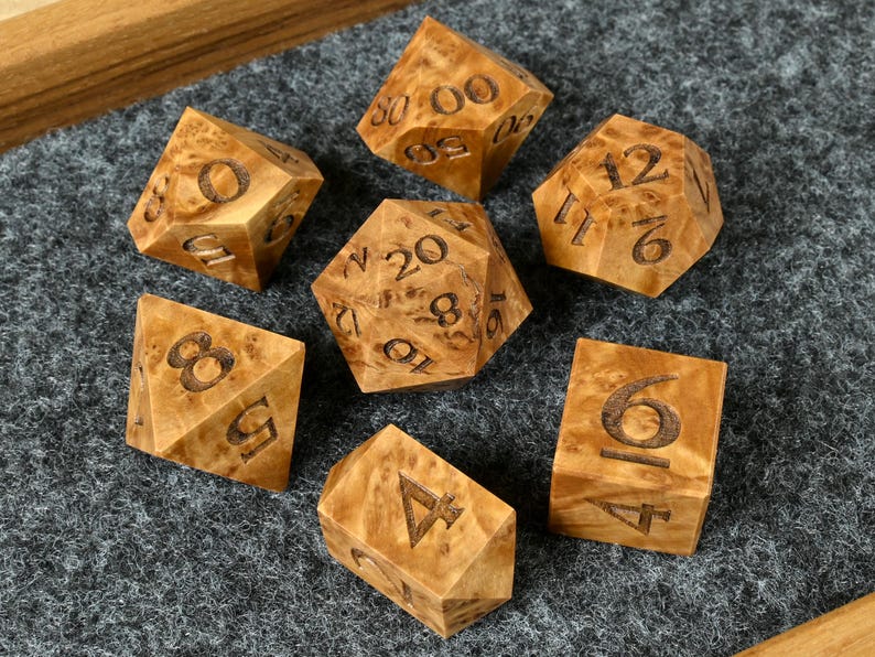 Brown Mallee Burl Dice Wooden Dice Set D&D Rpg Etsy Canada