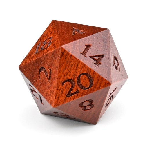 Wood D20 Dice Delver's Dice D&D Dnd Mtg Spindown Etsy