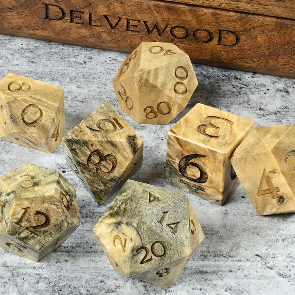 Wooden Dnd Dice Etsy