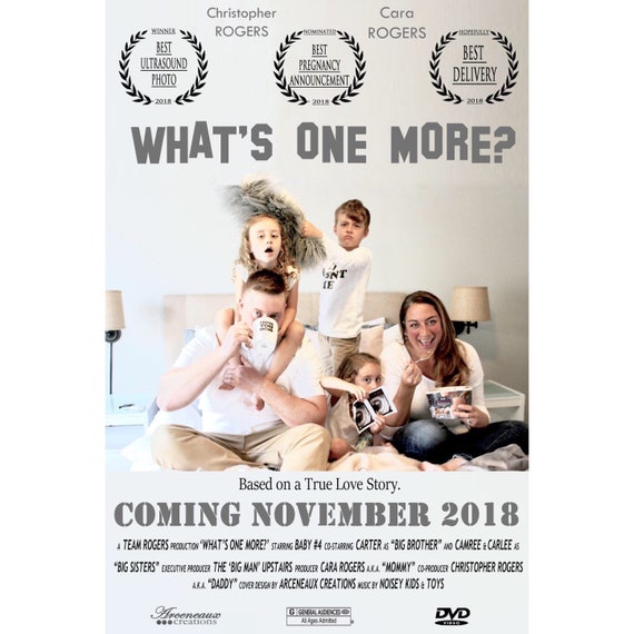 Download Whats One More Movie Poster Pregnancy Announcement Social Etsy